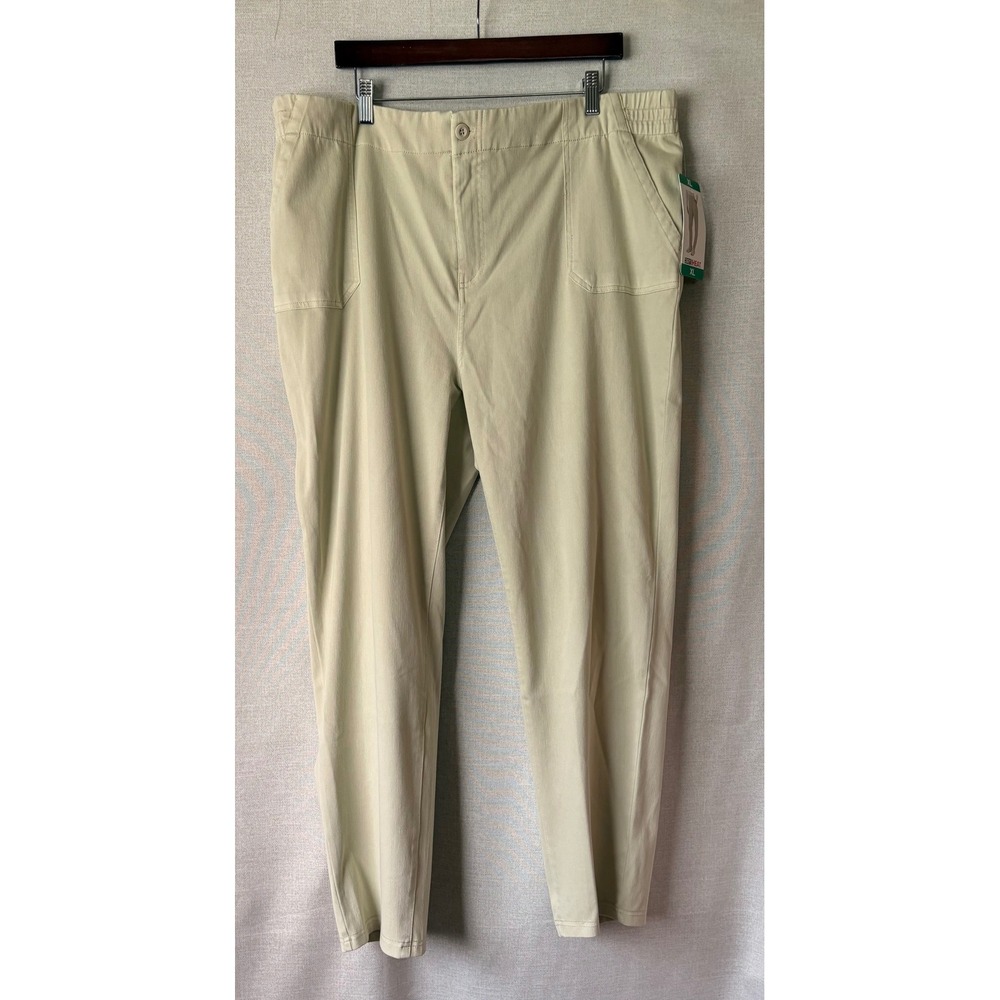 32 Degrees Heat Womens XL Khaki Beige Comfort Stretch Tapered Pants NWT
